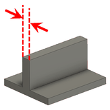 Skizze: Bauteil mit gestrichelten Pfeilen an der Wand für den optimalen Wandstärkenbereich