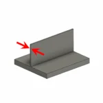 Minimale Wandstärke eines frei stehenden Keramikbauteils beim Fräsen, rote Pfeile markieren eine dünne Wand